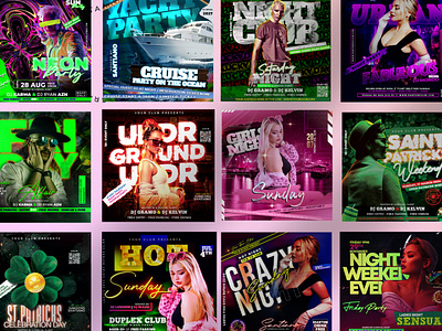 70% OFF 12 Bundle Club Night PSD Template