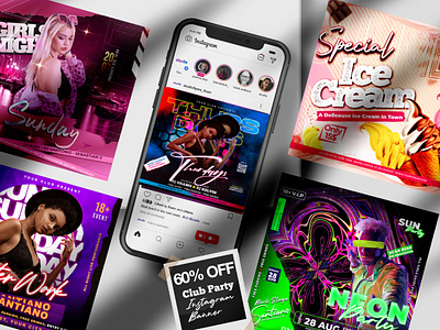 60% OFF 19 Bundle Night Club Party Flyer PSD