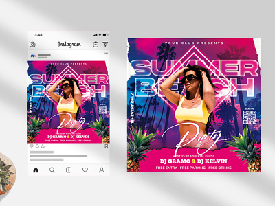 Summer Beach Party Flyer PSD Template