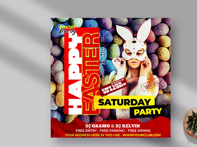 Happy Easter Day Instagram Banner (PSD) club flyer design dj easter easter party event flyer flyers happy easter day party