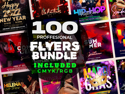 BUNDLE : 100 MASSIVE Flyer & Banner PSD art artwork banner black friday christmas club flyer club night design dj event flyer flyers mardi gras menu new year party sale sale banner st patricks day