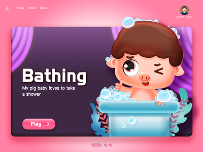 Bathing pig branding design draw drawing icon illustration illustrations mobile pig print ui ux