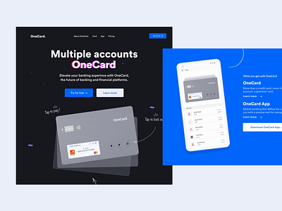 One card - app branding design fintech illustration iot logo minimal ui uidesign ux vector wedesign