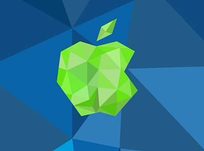 Apple Ruby apple apple design blue classic design diamond green illustration logo minimal origami ruby stone