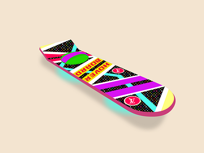 Hover Board Louis Vuitton back to the future blue board design flashy fly hover illustration illustrator louis vuitton marty marty mcfly purple red skate yellow