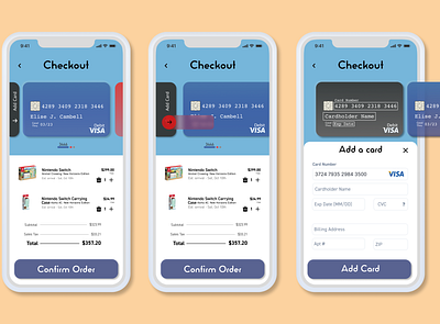 Credit Card Payment // Daily UI 002 cart credit card checkout dailyui figma mobile uiux
