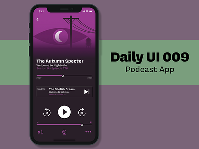 Daily UI 009 - Podcast Player app daily challenge dailyui dailyui009 design figma mobile music app podcast ui