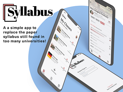 Syllabus - The Syllabus App app design design figma list logo mobile mobile ui student ui