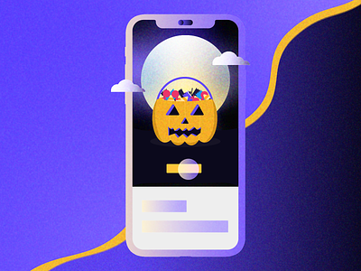 Halloween Phone candy graphic design graphics halloween illustration pumpkin trick-or-treat ui vector