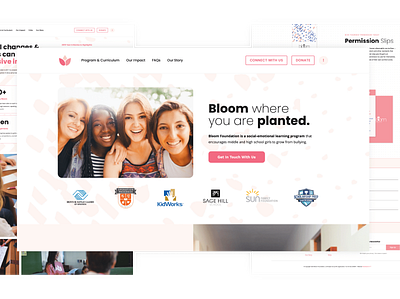 Bloom Foundation Website art branding design icon illustration illustrator logo minimal non profit squarespace typography website