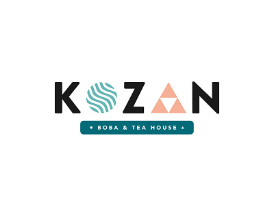 Logo for Kozan Boba & Tea House art boba branding design icon illustration illustrator logo logodesign tea typography