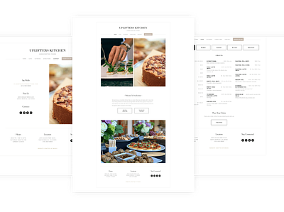 Website for Uplifter's Kitchen restaurant art branding design illustration minimal restaurant squarespace website website design