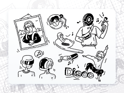 Daily Doodle #2 black character design doodle drawing idea illustration music sticker