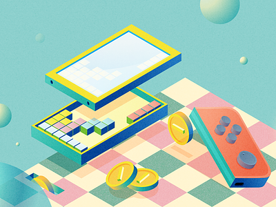 Game branding clean coins cube cyber design drawing dribbble flat 3d game green grid idea illustration isometric design magazine ui vector web