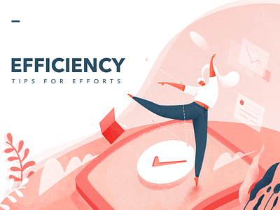 EFFICIENCY character dancing design drawing dribbble illustration landing page pad ui web work