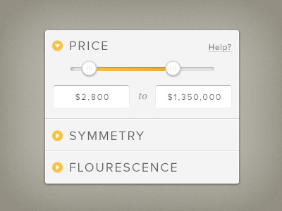 Filters clean css diamonds drag filter form html5 inventory luxury navigation price proxima nova slider toggle ui