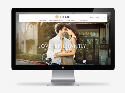 Ritani.com clean commerce design diamond flat homepage jewelry typography ui ux web website