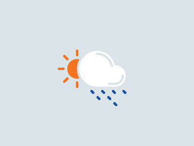Heavy Rain Weather Icon cloud glyph icon icons pictogram rain sun weather