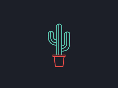 Cactus cactus icon line neon plant