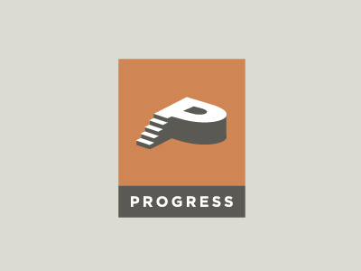 Progress... accending identity illustion logo progress stairs upward wit witty