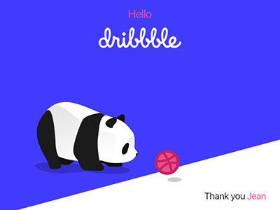 Hello dribbble hello dribbble panda thank you