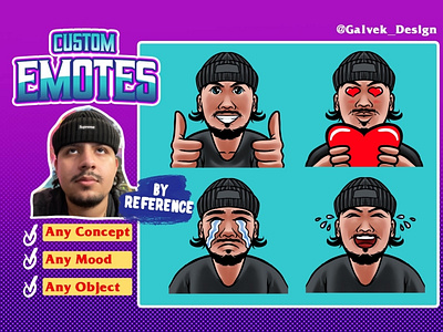 cartoon emotes with photo reference