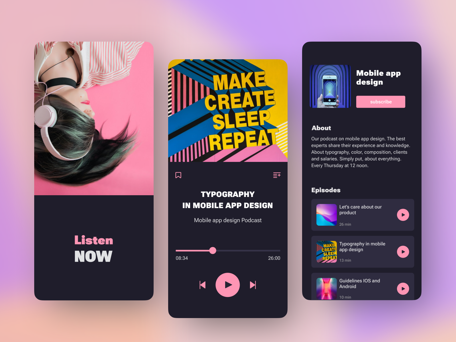 Podcast Mobile App By Marina Abramova On Dribbble