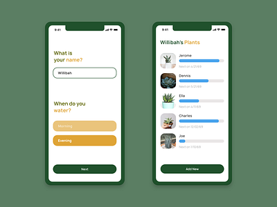 Plant app app flower green ios ios app ios app design plant plants reminder sketch ui ux ux design water water app water reminder