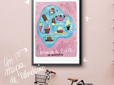 Ice cream Map art buenos aires design food ice cream illustration map typography