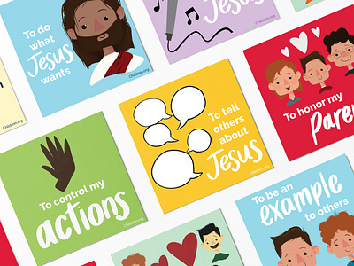 Illustrations for 31 Prayer Cards for Children