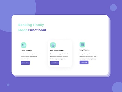 Fun And Nice - Functional adobe xd bank card banking banking dashboard banking website card card design clean design finance financial flat ui design flatdesign hero section landing page design madebyjibrily minimal modern web webdesign