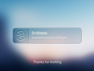 Invited dribbble notification player thanks