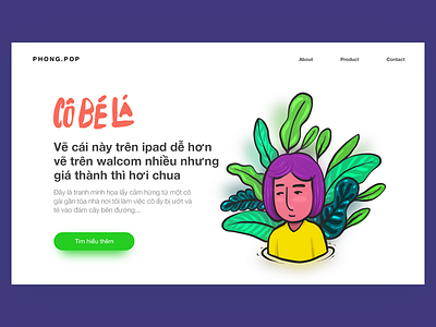 Leaf-Girl-Lading-Page graphic landing ui