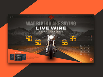 Harley Davidson UI/UX design animation branding icon ui ux waqasakbar website