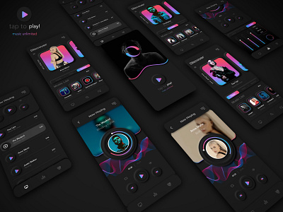 Discover premium music app soft UI animation app art branding illustration logo ui ux waqasakbar web