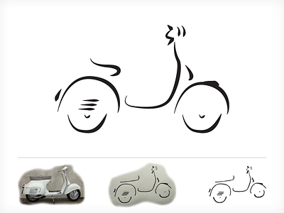 Logo process bike brand drawing illustration illustrator logo motor process vespa vintage visual identity