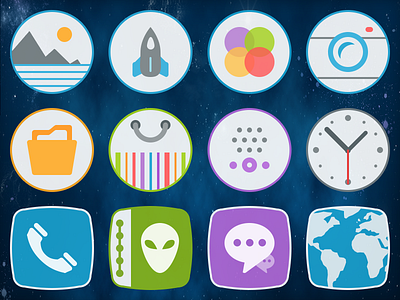 Icons for Android mobile theme.