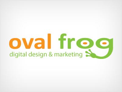 Oval Frog logo design digital frog icon logo logotype marketing oval