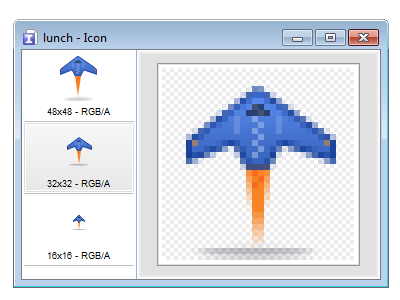 Launch Icon, 48px 32px 16px 16px. 32px 48px icon launch lunch preview rocket zoom