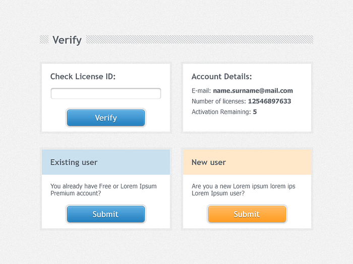 Verify your account - web form. by Goce Jonoski on Dribbble