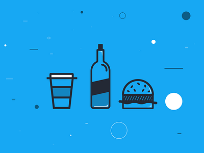 Pikster Icons blue food icons lines pictograms pikster strokes