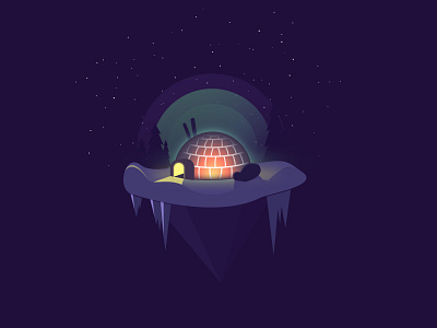 Floating igloo illustration