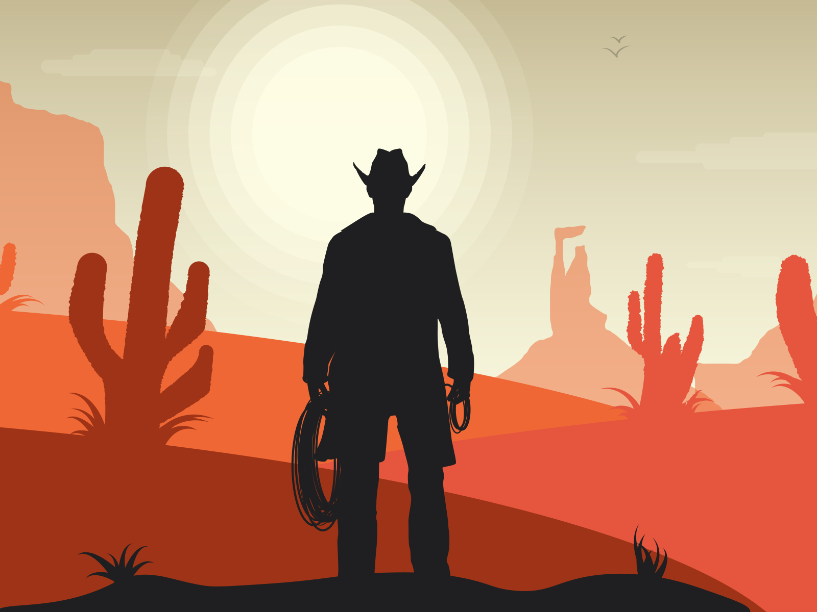 western cowboy by Simon Covenant on Dribbble