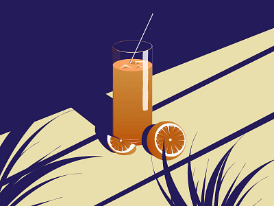 Orange Cocktail Vector Art