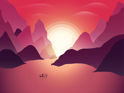 Landscape Sunset Scene