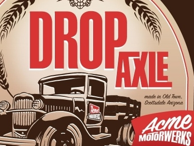 Drop Axle by Acme Motorwerks beer branding illustration label vector