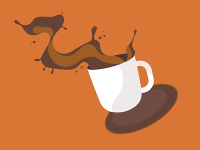 Cup + Saucer (with some flying coffee) coffee colour design designer drawing illustration illustrator procreate