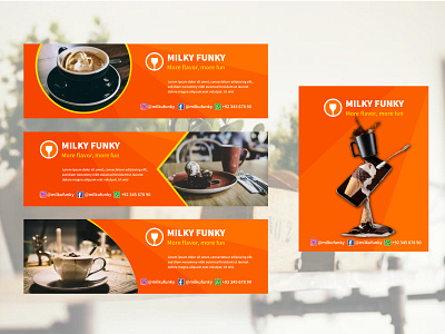 Coffee & Ice Cream shop Banner Ads