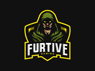 Furtive Mascot Logo branding design esport esportlogo esports gaming hooded hunter illustration logo mark mascot