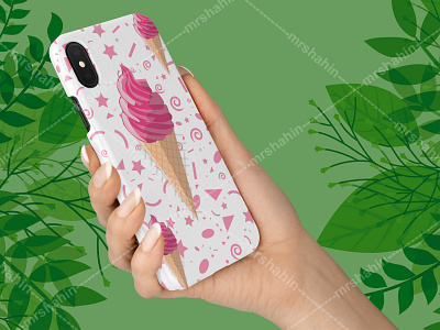 Pink Ice Cream Cone Phone Case Design abstract adobe illustrator adobe photoshop case creative design graphic design heart illustration iphone iphone case love mobile mobile cover pattern phone case unique vector wallet wallet case